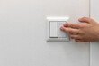 © Maryana - Switching Off the Light, Turning Off Light Switch. Saving concept. Copy space.