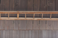 Rural Wood Barn Wall With Hanging Ladder