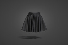 Blank Black Women Mini Skirt Mockup, Dark Background