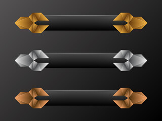 Wall Mural - Royal lower third game interface medieval style banners. luxury gold, silver, bronze banners for decoration.