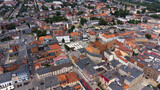 Fototapeta Miasto - Tarnowskie Góry. Widok na rynek i stare miasto z drona.