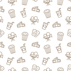 Cinema seamless pattern with icons