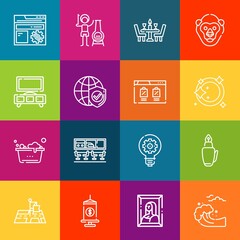 Poster - Modern thin line icons set of pan elements. Premium quality outline symbol collection. Simple mono linear pictogram pack. Stroke vector logo concept for web graphics