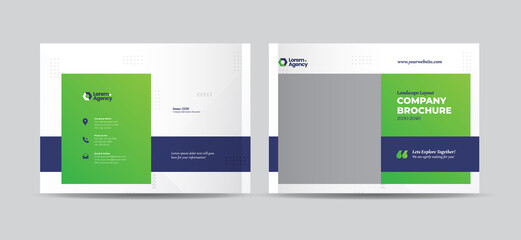 Canvas Print - Landscape Business Brochure Cover Design or Annual Report and Company Profile booklet cover design