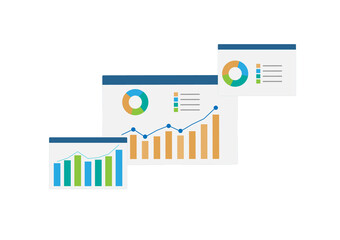 vector data analysis, diagram and bar chart, graph information, growth data analysis