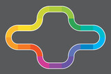 Fototapeta  - Multi-colored rainbow path design similar to game board.
Vector illustration of connected path on grey background, perfect for infographics.