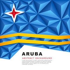 Wall Mural - Aruba polygonal flag. Vector illustration. Abstract background in the form of colorful blue and yellow stripes