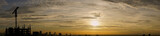 Fototapeta Zachód słońca - panoramic photo of a beautiful sunrise in mexico city