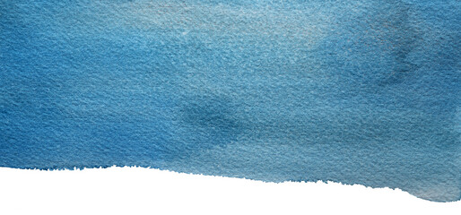 Blue Watercolor brush strokes banner. Abstract art Aquarelle texture with torn edge