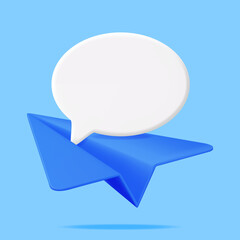 Poster - 3d speech bubble in paper plane isolated