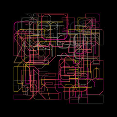 Aufkleber - brutalist art inspired vector pattern graphics made with bold abstract geometric shapes