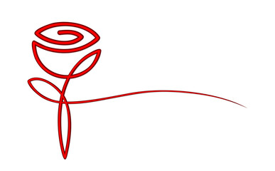 Poster - A symbol of a stylized red garden rose.