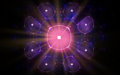 Aufkleber - abstract illustration computer generated fantastic crystals of various shapes and shades on a black background for use in symbolism, signs for digital design and graphics