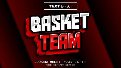 Poster - 3d editable text effect basket team theme premium vector