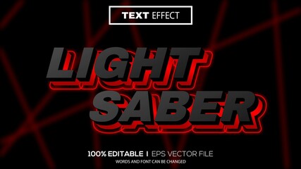 Poster - 3d editable text effect light saber theme premium vector