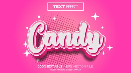 Poster - 3d editable text effect candy theme premium vector