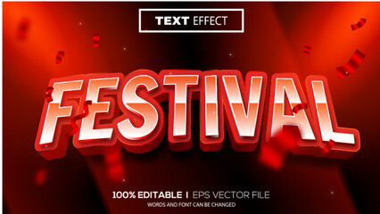 Poster - 3d editable text effect festival theme premium vector