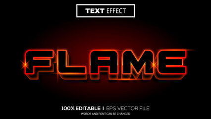 Poster - 3d editable text effect flame theme premium vector