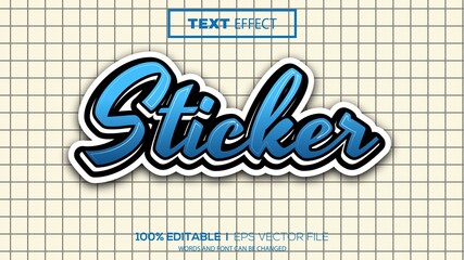 Poster - 3d editable text effect sticker theme premium vector