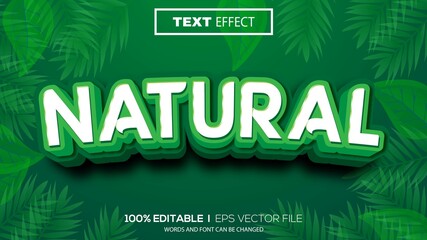 Poster - 3d editable text effect natural theme premium vector