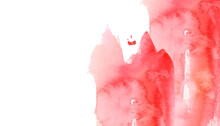 Bright Red Water Colour Background