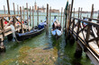 gondolas parked in the grand canal in venice