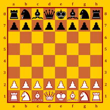Chess Board With Chess Pieces Vector Illustration
