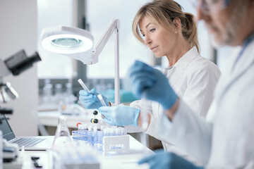 Wall Mural - research team working in the lab