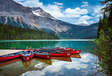 Fototapeta Góry - Beautiful Emerald Lake in Rocky Mountains, Yoho National Park, British Columbia, Canada