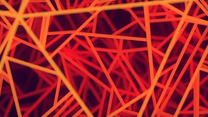 Aufkleber - Moving geometric pattern with depth of field effect. 3d render loop animation 4K