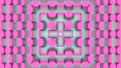 Aufkleber - Digital background seamless loop wave animation of many cylinders. 3d rendering