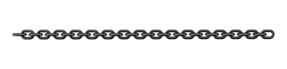 3d render realistic chain in chrome and black