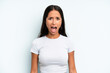 © kues1 - hispanic pretty woman feeling terrified and shocked, with mouth wide open in surprise