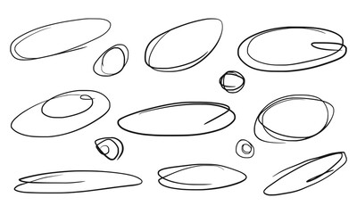Poster - Hand drawn scribble line circles. Doodle emphasis circular for message note mark design element. vector illustration