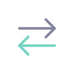 Poster - Two arrows flat color ui icon. Transaction symbol. Exchange and communication. Left and right arrows. Simple filled element for mobile app. Colorful solid pictogram. Vector isolated RGB illustration
