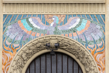 Wall Mural - building facades and details in the old town of Prague