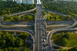 Aerial drone top view of Warsaw, Poland