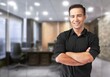 © BillionPhotos.com - Successful Person. Portrait of confident smiling business man standing in modern coworking office hall, posing
