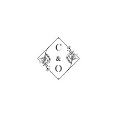 CO wedding floral initial concept with high quality logo design