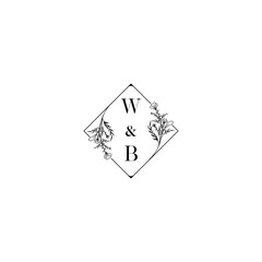 Poster - WB wedding floral initial concept with high quality logo design