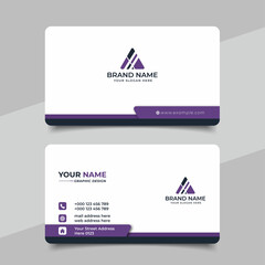 Wall Mural - purple modern creative business card and name card, horizontal simple clean template vector design