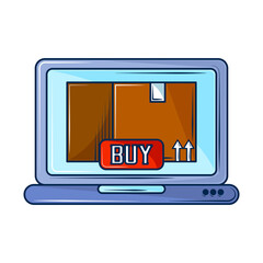 Sticker - ecommerce shopping with laptop