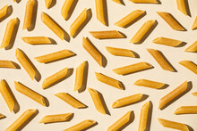 Top View Of Pattern Of Raw Pasta