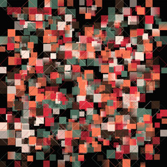 Aufkleber - digital collage graphics pattern made with generative art elements and vector geometric shapes