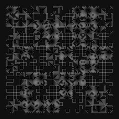 Fototapete - Brutalist Art Inspired Vector Pattern Graphics Made With Bold Abstract Geometric Shapes