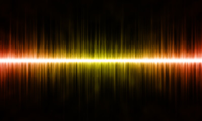 Wall Mural - Abstract sound, audio or music wave on black background