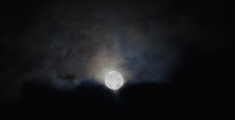 Wall Mural - clouds and super moon