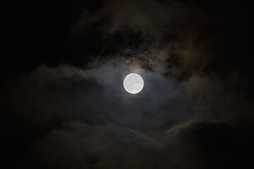 Wall Mural - clouds and super moon