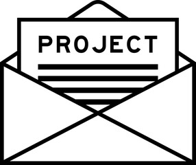 Sticker - Envelope and letter sign with word project as the headline