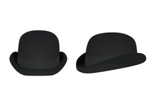 Black  Bowler Hat. Vector Illustration